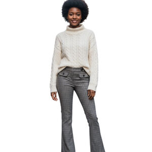 Top Shop Flare Plaid Trousers
